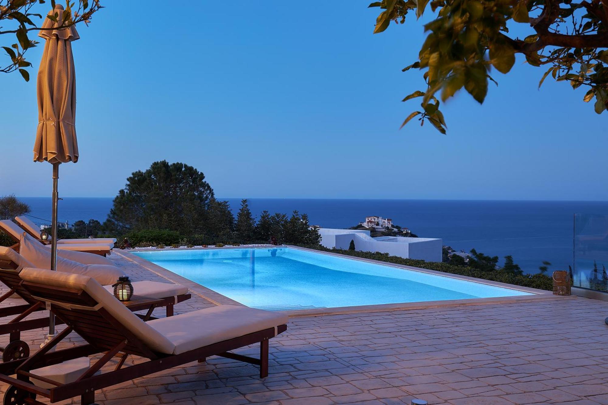 Spacious Villa With Private Eco-Pool And Panoramic Sea View Agia Pelagia Eksteriør bilde